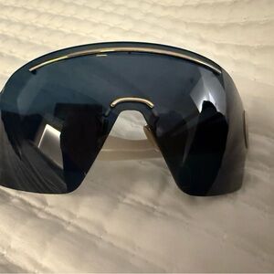 Dior Shield Sunglasses Dark Blue Lens with Gold Emblem